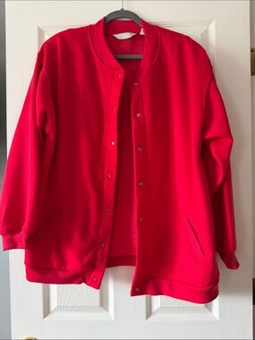 Blair-  Women's Red Snap-Front Fleece Jacket
